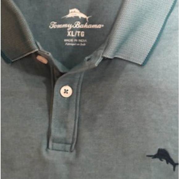 Tommy Bahama Light Green Men’s Polo Embroidered Logo, Side Vents Men’s XL - Picture 2 of 3